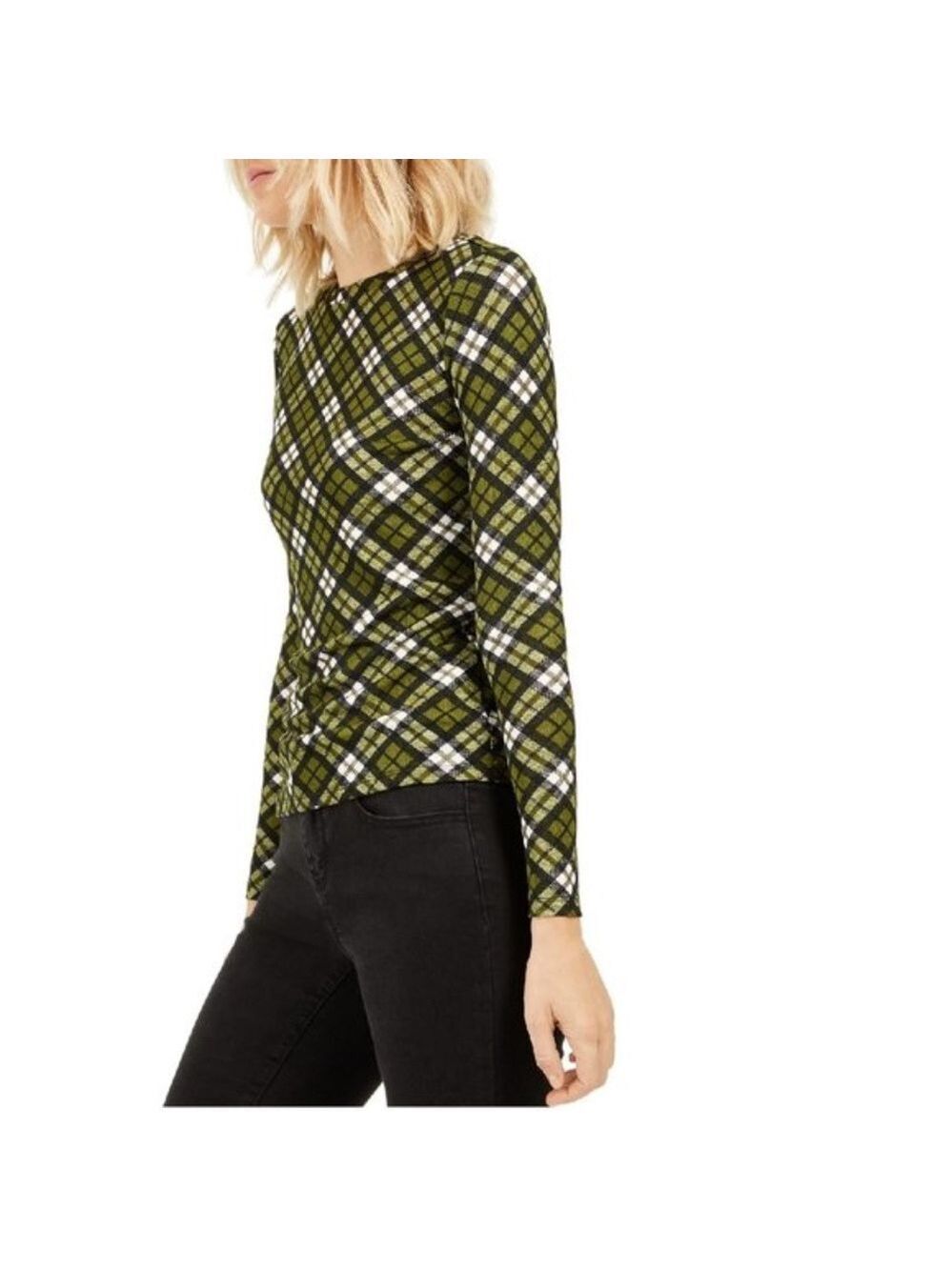 MICHAEL Michael Kors Plaid Long-Sleeve Top